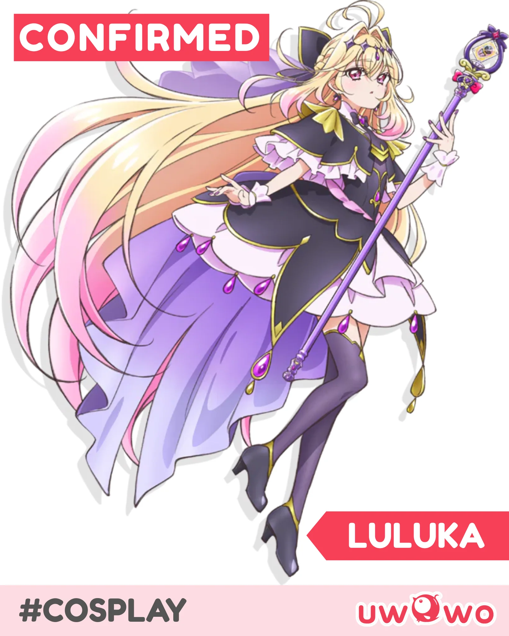 MARCH PRESALE Uwowo Anime Star Detective Precure! Cure Arcana Shadow/Moria Luluka Cosplay Costume - Image 2