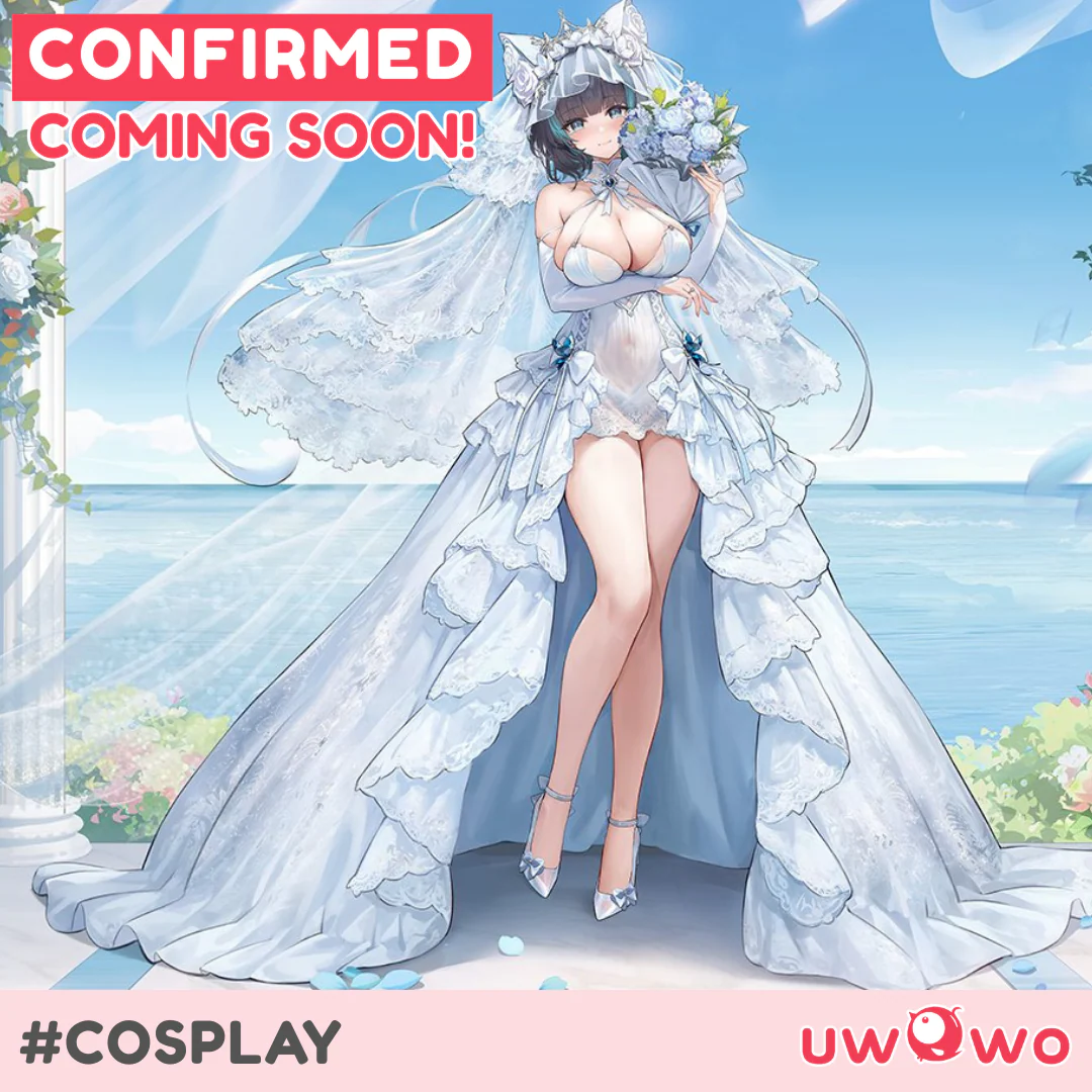 Uwowo Azur Lane Cheshire Oath Wedding Dress Bride Boudoir Cosplay Costume - Image 5