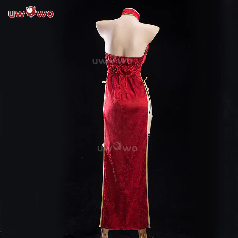 S-3XL Uwowo Azur Lane IJN Taihou New Year Red Qipao Cheongsam Boudoir Cosplay Costume - Image 4