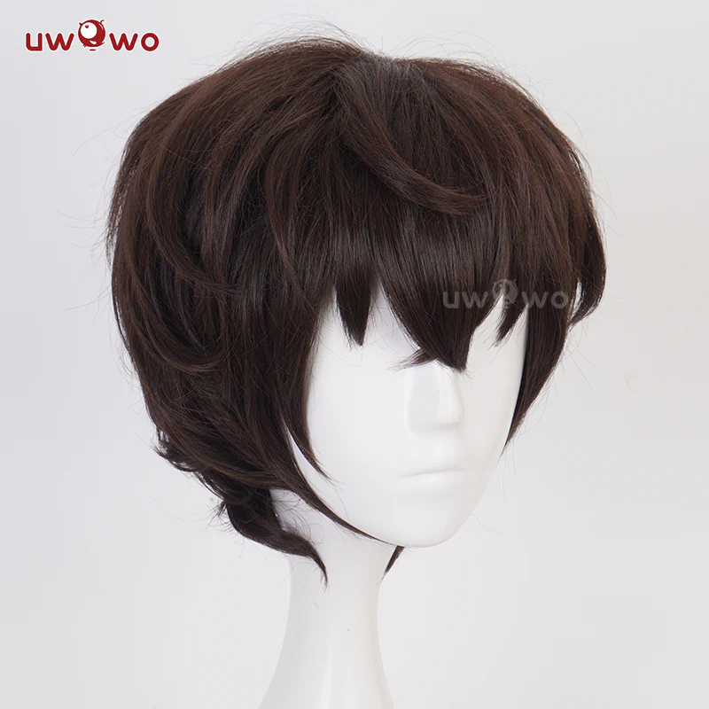 Uwowo Anime Bungou Stray Dogs Cosplay Wig Dazai Osamu Wig Brown Short Hair - Image 5