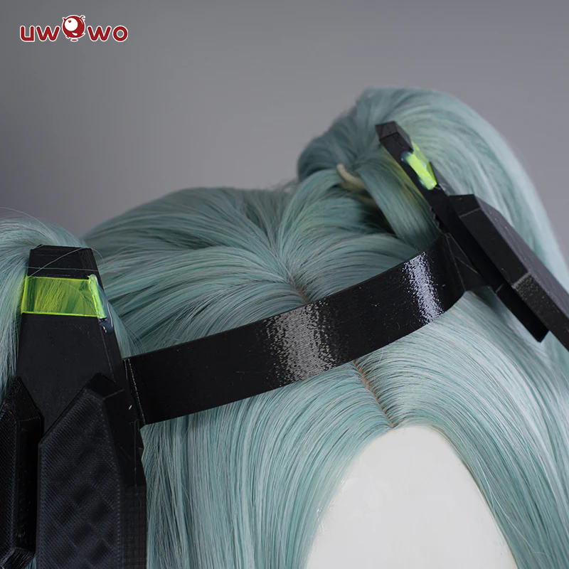 【Pre-sale】Uwowo Anime Cyberpunk: Edgerunners Cosplay Rebecca Cosplay Wig Light Blue Hair With Ponytail - Image 5