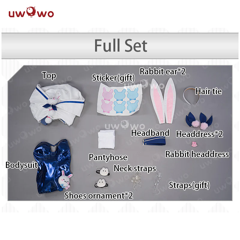 Uwowo Azur Lane Laffey II Sleepy on a Busy Day ver. Bunnysuit Cosplay Costume - Image 5