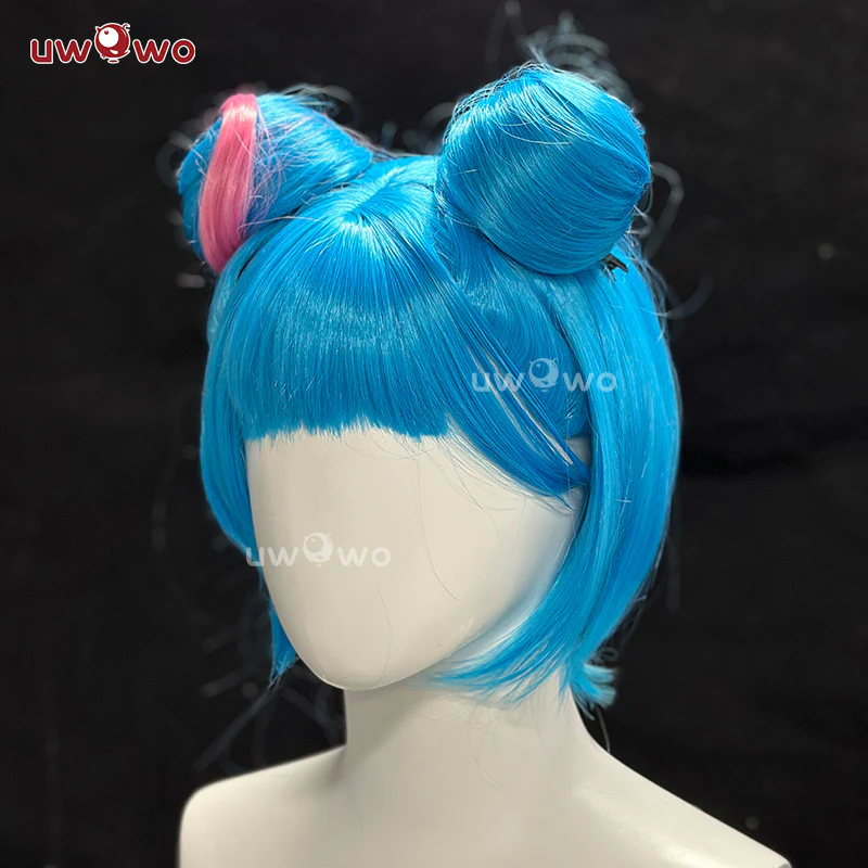【Pre-sale】Uwowo LOL Arcane2 Powder/Jinx Buns Hair Alternative Universe AU Cosplay Wig Short Blue Hair - Image 2