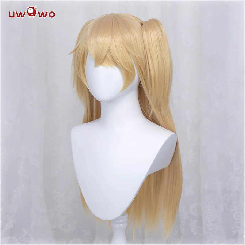 Uwowo Game Genshin Impact Fischl Prinzessin der Verurteilung 70CM Golden Long Straight Cosplay Wig - Image 3