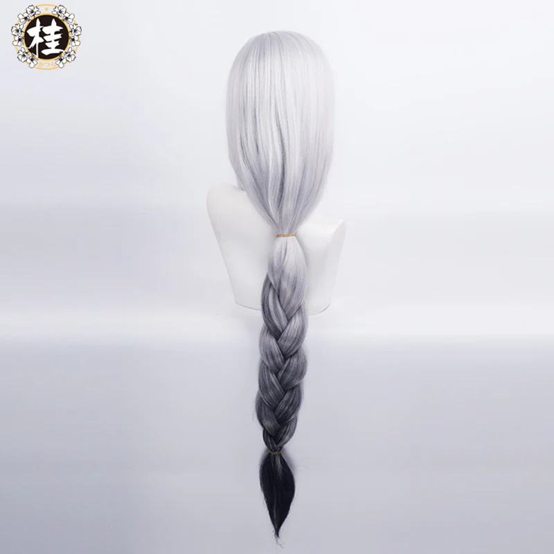 Uwowo Game Genshin Impact Liyue Cryo Shenhe Cosplay Wig 100cm Long Hair - Image 4