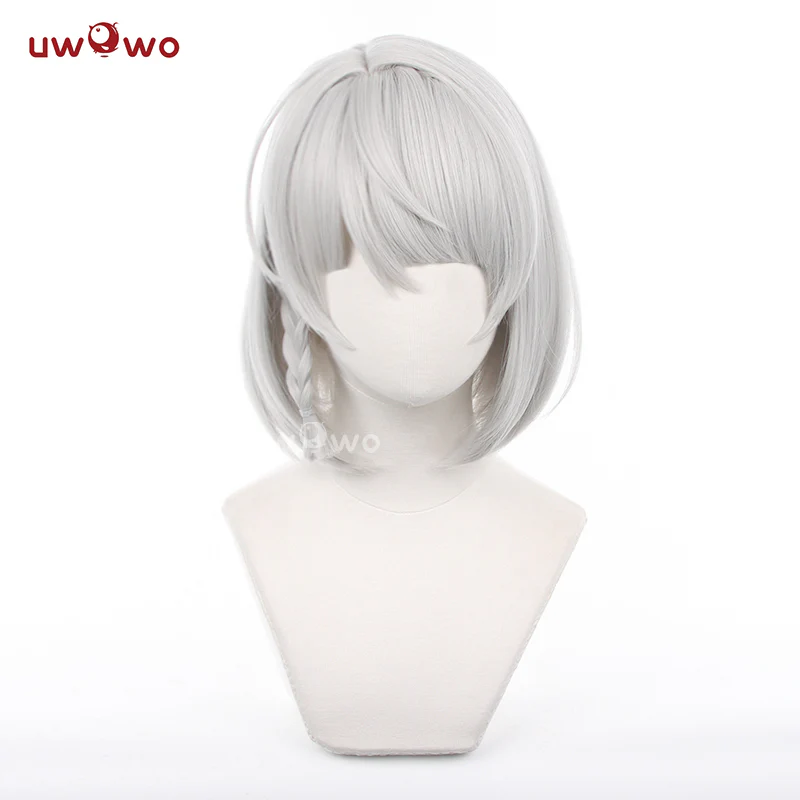 Uwowo Game Zenless Zone Anby Demara Cosplay Wig Middle Silver Hair - Image 2