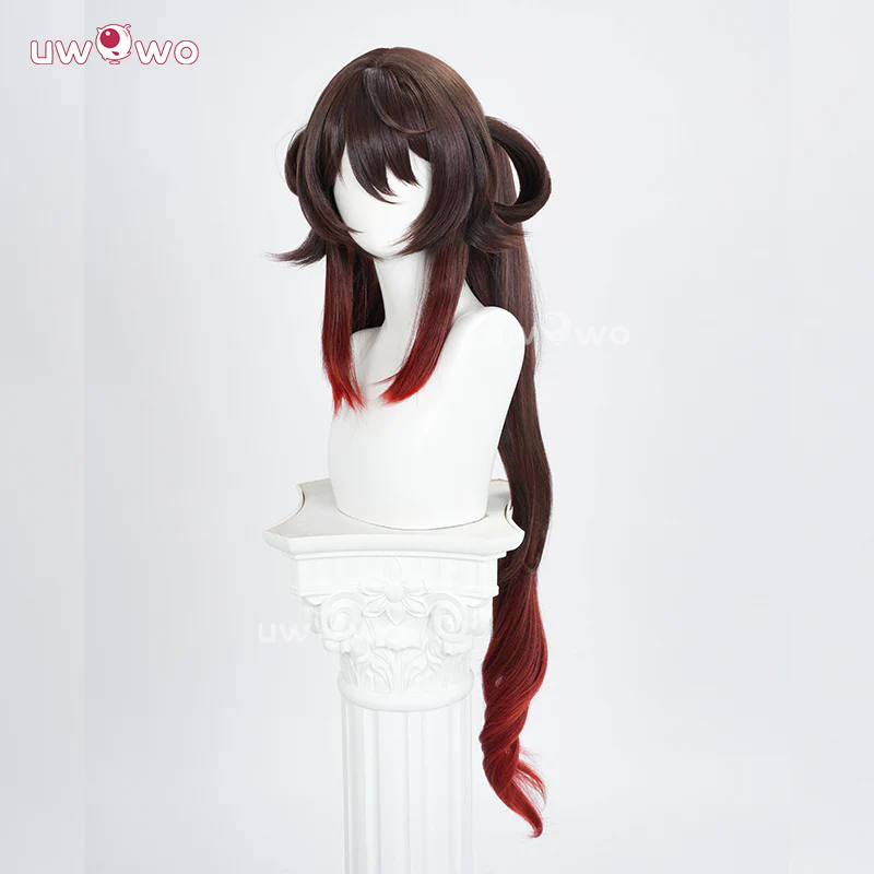【Pre-sale】Uwowo Genshin Impact Hutao Cherries Snow Laden outfit Cosplay Wig Long Brown Hair - Image 2