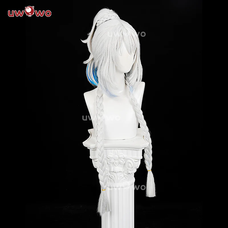 Uwowo Genshin Impact Natlan Mualani Cosplay Wig Long Grey Hair - Image 2