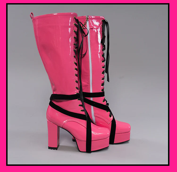 Uwowo Cosplay Shoes Draculaura Shoes Pink Boots - Image 3