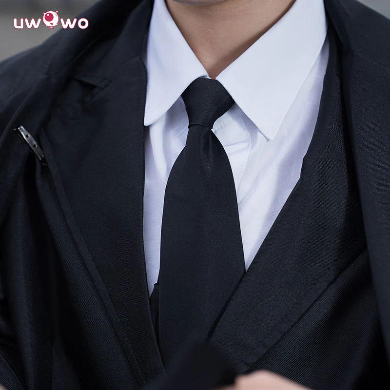 Uwowo Collab Series: Anime Bungou Stray Dogs Dazai Osamu Dark Era Black Suit Cosplay Costume - Image 3