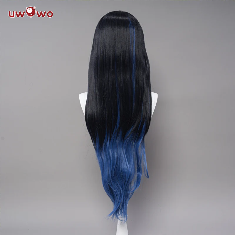 Uwowo Anime Cosplay Wig  Inosuke Female Costume Wig Long Blue And Black Hair - Image 3