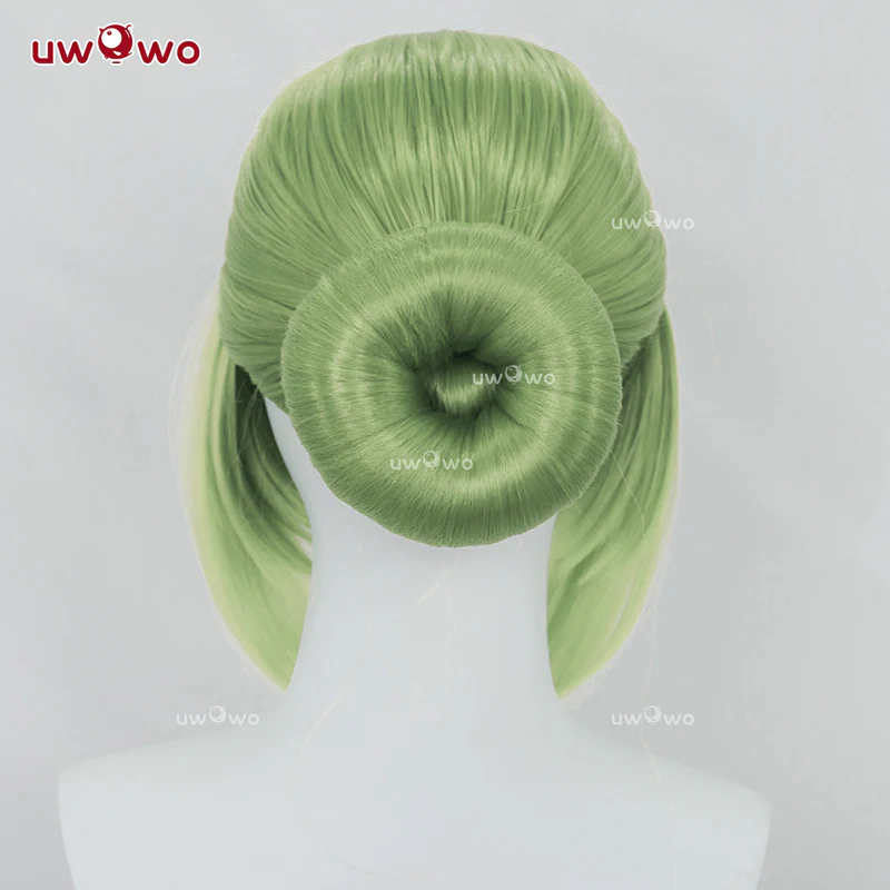Uwowo Code Geass: C.C. CC Purple Cheongsam Cosplay Wig Long Green Hair - Image 5