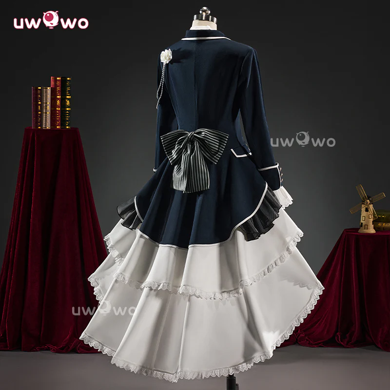 Uwowo Collab Series: Anime Black Bulter Ciel White Rose Noble Suit Cosplay Costume S-XL - Image 2
