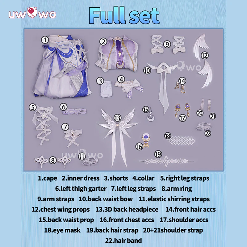 Uwowo Collab Series: Deluxe Genshin Impact Columbina 'Damselette' Nod-Krai Cosplay Costume S-XL - Image 6