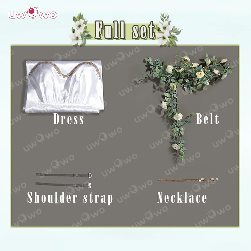 Uwowo Collab Series: Final Fantasy7 Rebirth FF7 Aerith White Gown 'No Promises to Keep'Cosplay Costume - Image 5