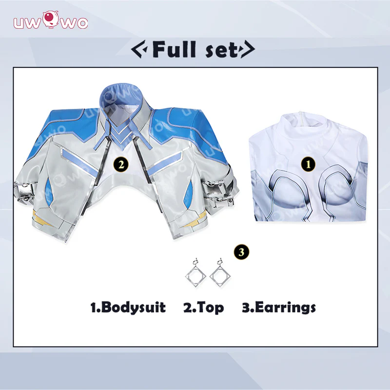 Uwowo Collab Series: Game Cosplay Women Bodysuit Whikte Skin Costume / Dagger Cosplay Costume Strategist - Image 4