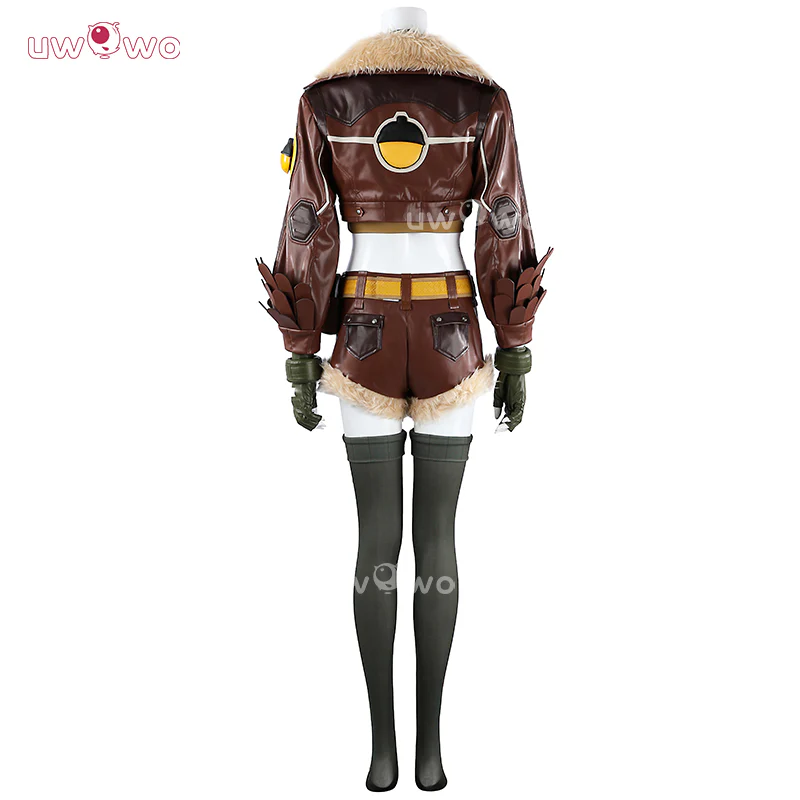 Uwowo Collab Series: Game Cosplay Women Leather Coat  Brown Cosplay Costume - Image 4