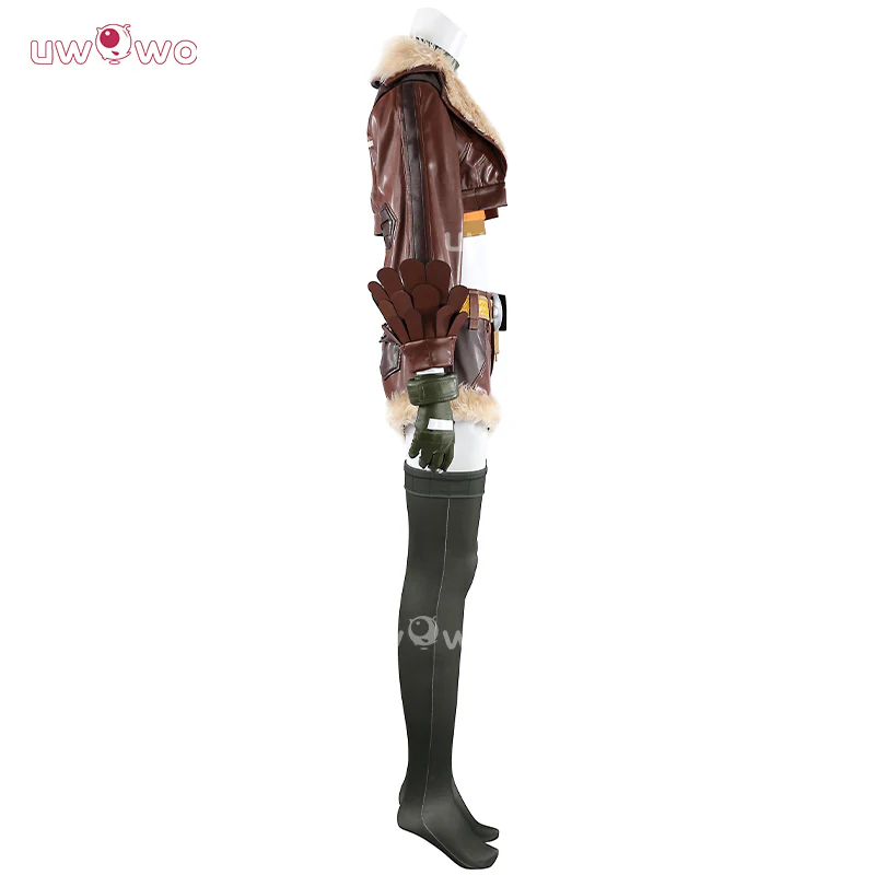 Uwowo Collab Series: Game Cosplay Women Leather Coat  Brown Cosplay Costume - Image 5