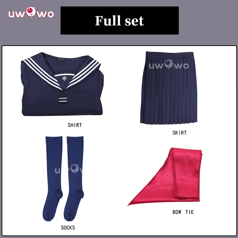 Uwowo Collab Series: Horror Game Fog Town Teen Girl Blue Sailor School Uniform Cosplay Costume XS-3XL - Image 5