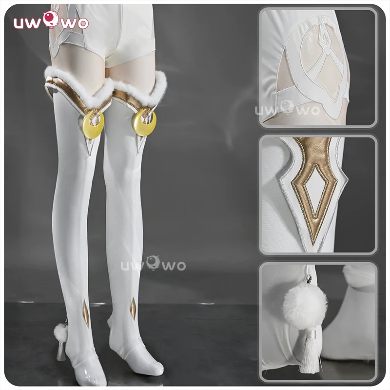 Uwowo Collab Series: Deluxe Zibai Game Genshin Impact Adept Liyue Cosplay Costume S-XL - Image 5