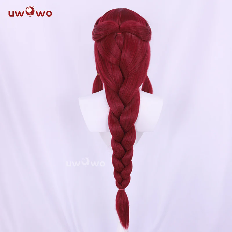 Uwowo Game Fox 2023 Cosplay Wig Long Wine Hair With Ears - Image 4