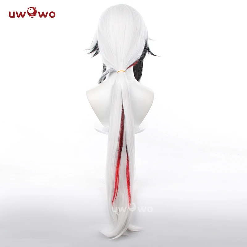 Uwowo Game Genshin Impact Fatui Harbinger The Knave Arlecchino Cosplay Wig Long Silver Hair - Image 5
