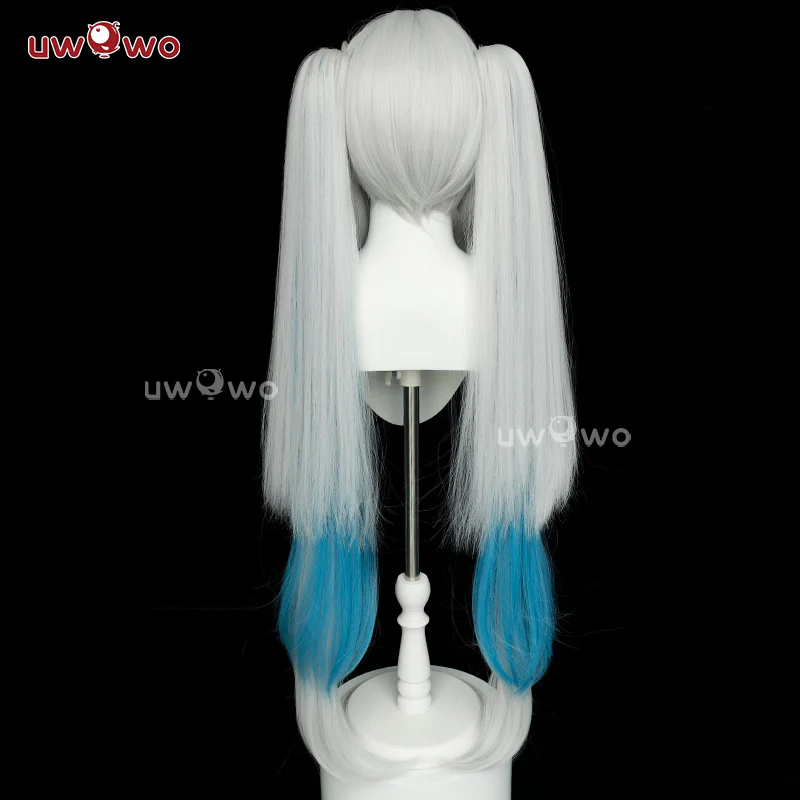 Uwowo Game Wuthering Waves Jinhsi Cosplay Wig Long Grey And Blue Hair - Image 4