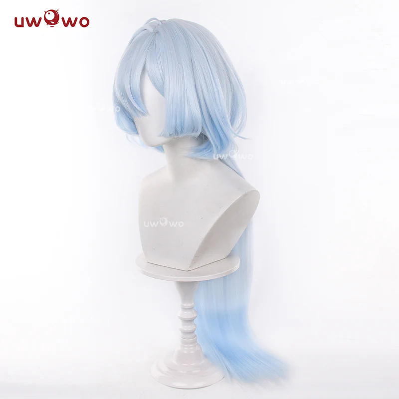 Uwowo Game Wuthering Waves Mornye WuWa Cosplay Costume Wig Long Blue Hair - Image 4