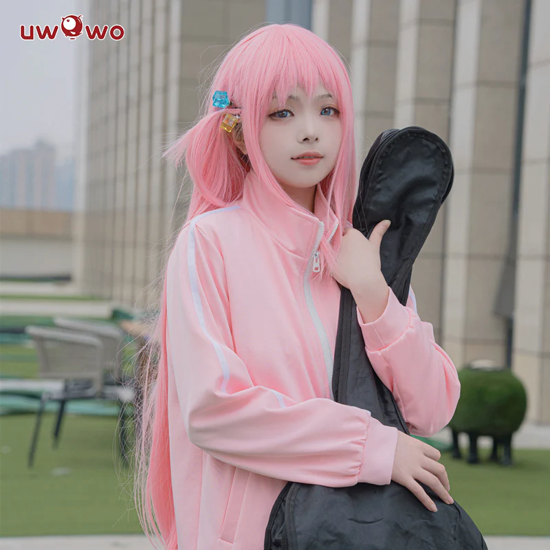 UWOWO Gotou Hitori Cosplay Costume Bocchi The Rock Gotou Hitori Cosplay Suit JK Uniform Skirt Pink Jacket Full Outfit - Image 3