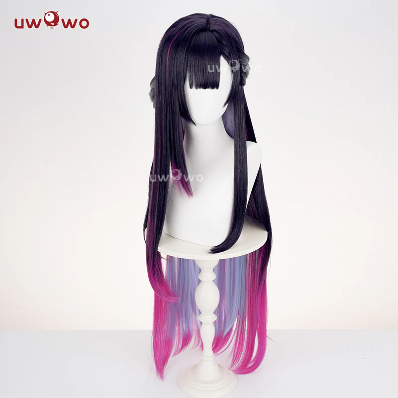 Uwowo Honkai Star Rail Hysilens Cosplay Wig Long  Black And Pink Hair - Image 3