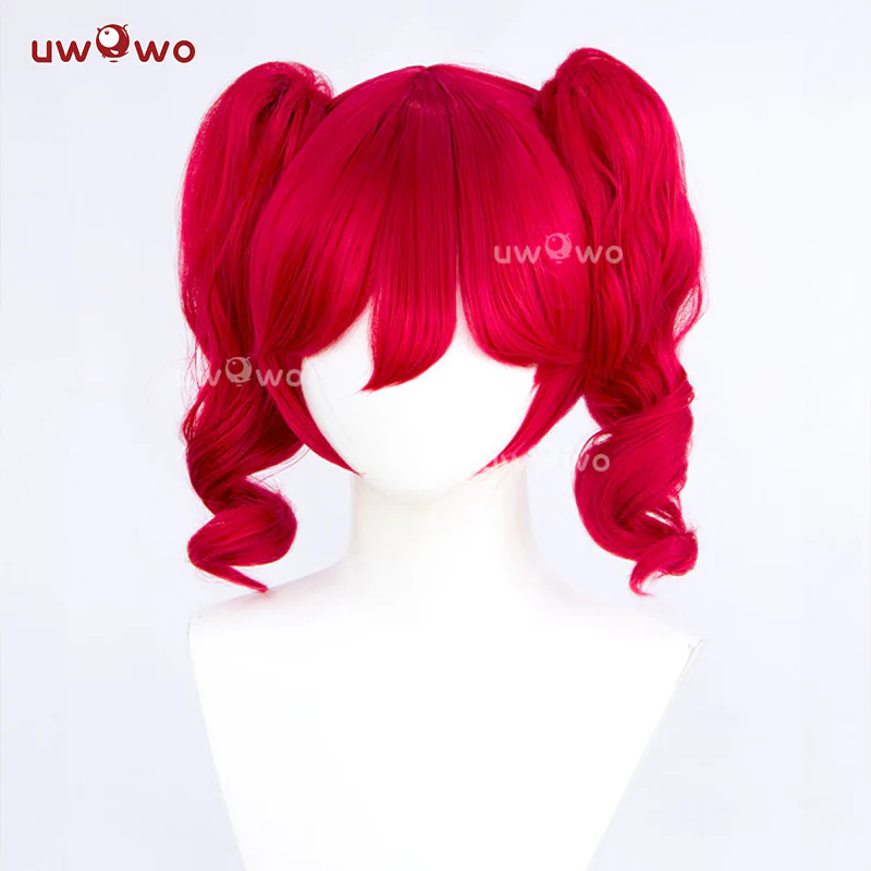 Uwowo V Singer Mesmerizer Cosplay Wig Middle Wine Hair With Pony Tails - Image 4
